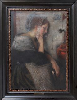 Otto Herschel "Portrait of Woman" Oil on Canvas