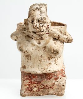Pre-Columbian Terracotta Figure Female Vessel