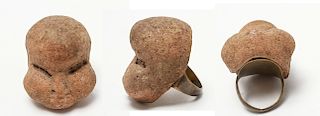 Olmec Culture Pottery Head Ring