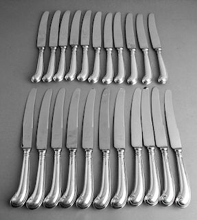 Edward Viner Silver Handled Dinner Knives Set, 22
