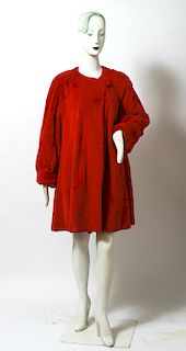 J. Mendel Ladies' Red Sheared Fur Coat