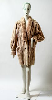 Ladies' Vintage Blonde Fur Three-Quarter Coat