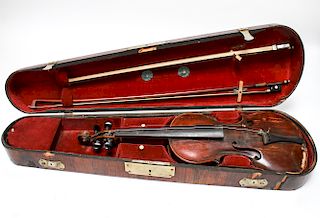 Adolf Stowasser Violin w Two Bows & Case