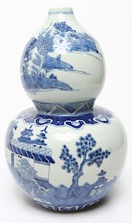 Chinese Porcelain Blue & White Gourd-Form Vase