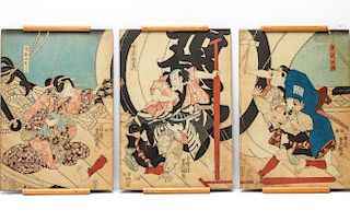 Toyokuni III (Kunisada) Japanese Ukiyo-e Triptych