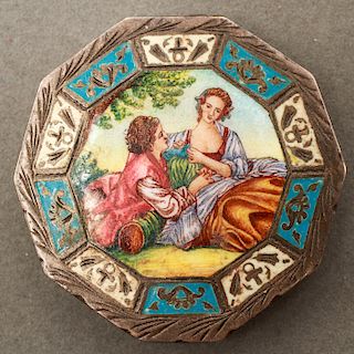 Austrian Continental Silver and Enamel Compact