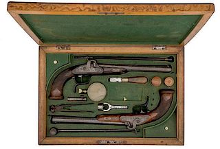 Cased Set of Percussion Pistols by J. Nowak, Vienna 