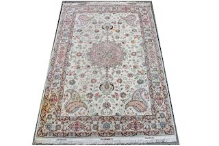 Tabriz Persian Wool Silk Carpet 6' 5" x 9' 10"
