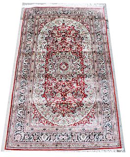 Persian Silk Floral Motif Area Rug, 3' 1" x 5' 1"