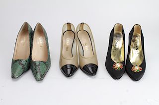 Chanel Ladies' Designer High Heel Shoes, 3 Pairs