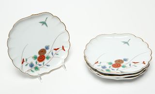 Japanese Fukagawa Hand-Painted Plates, 4
