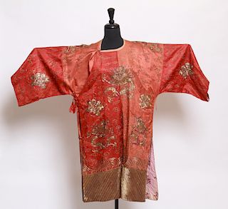 Chinese Qing 8-Dragon Embroidered Silk Jifu Robe