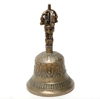 Tibetan / Himalayan Cast Brass Bell with Dorje