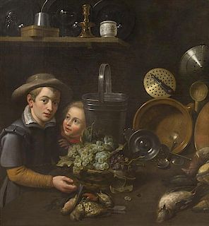 Dutch School, (17th century), Children in the Kitchen
