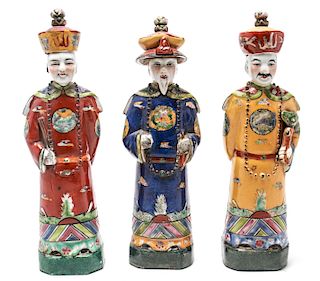 Chinese Sages Polychrome Porcelain Figures Group 3