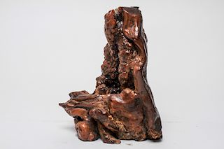 Chinese Polished Root Wood & Burl Scholar's Object