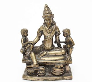 Indian Hindu Silver-Tone Metal Deity Figurine