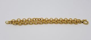 14K Gold Italian Double Chain Link Bracelet