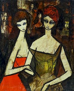 Charles Levier (FRENCH, 1920–2003) "Two Girls"