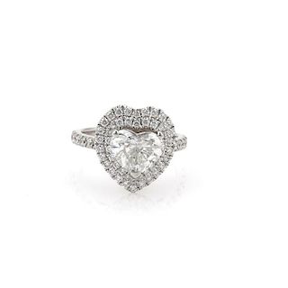 Diamond Solitaire Engagement Ring 2.07 Heart Shape