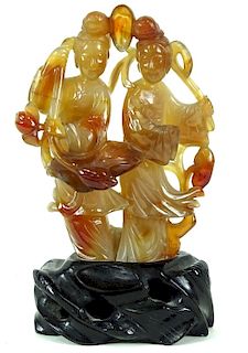 Chinese Carved Agate Carving Quan Yin