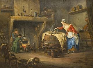 Jean-Baptiste Charpentier the Elder, (French, 1728-1806), Tending the Fire