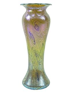 Circa 1978 Lundberg Studios Art Glass Vase.