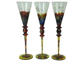 (3) Collection of Three Murano Art Glass Glasses