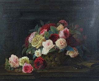 Antique Still Life Oil Painting On Canvas Bears