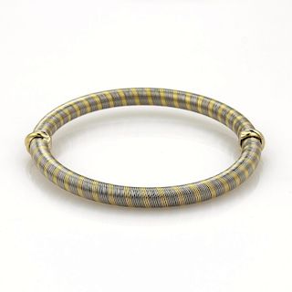 Cartier Vintage 18k Yellow Gold & Steel Wire Wrap