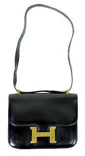 Vintage Hermes Leather Clutch Handbag