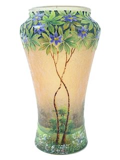 LaMartine French Cameo Glass Landscape Vase