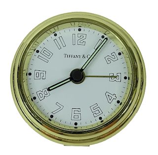 Tiffany & Co Desk Clock With Leather Case.