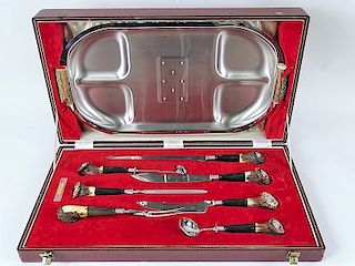 (8) Eight Genuine Buffalo Horn Cutlery Set