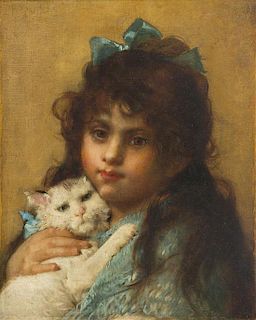 Leon Jean Basile Perrault, (French, 1832-1908), Le chat blanc