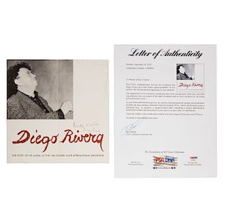Diego Rivera and Frida Kahlo Autographed Brochure