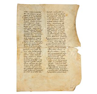 Manuscript Page on Vellum circa 900 a.d. 