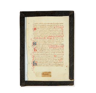 Handwritten Manuscript Page, Book of Hours, ca 1400
