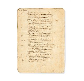 Fourteen Manuscript Pages from Monistic Record circa 1400