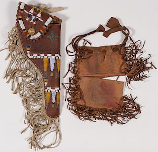 A PLAINS STYLE BEADED HOLSTER