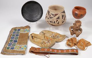 8 NATIVE AMERICAN OR STYLE OBJECTS