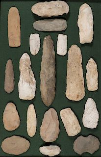 A GROUP OF 19 STONE TOOLS