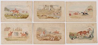 BRITISH FOX HUNT WATERCOLORS, E. COOPER 1820