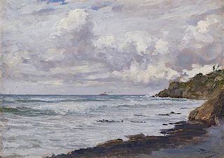 Giorgio Belloni, (Italian, 1861-1944), Seascape