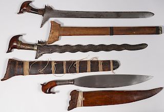 THREE INDONESIAN EDGED WEAPONS