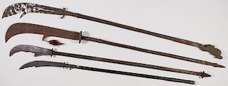 FOUR CHINESE POLEARMS