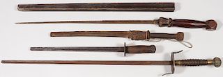FOUR CHINESE SWORDS, 19TH C
