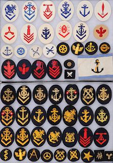 OVER 50 GERMAN WWII NAVY CLOTH INSIGNIA