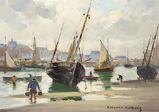 Edouard Leon Cortes, (French, 1882-1969), Harbor Scene