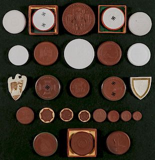 COLLECTION OF GERMAN WWII CERAMIC MEDALLIONS